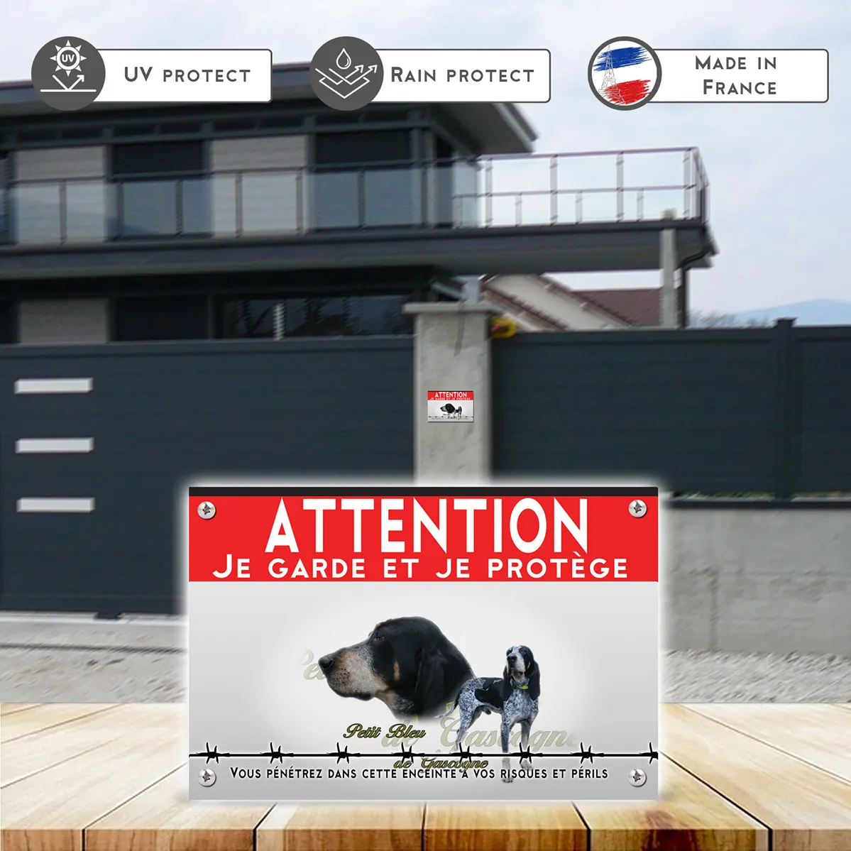 Grande pancarte Illustration de Petit Bleu de Gascogne