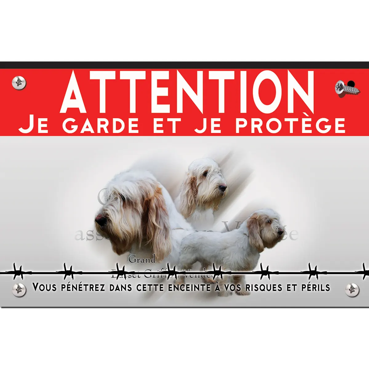 Signalisation personnalisee Deux chiens Grand Basset Griffon Vendéen en profil