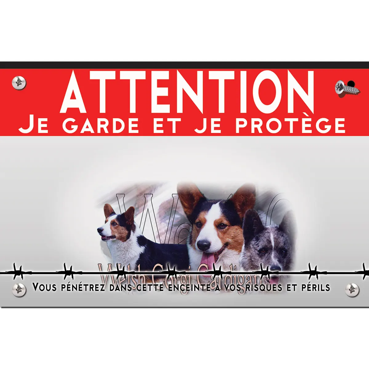 Signalisation personnalisee Visuel de Welsh Corgi Pembroke et Cardigan