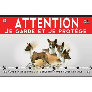 Signalisation personnalisee Deux chiens Basenji en profil et en tête