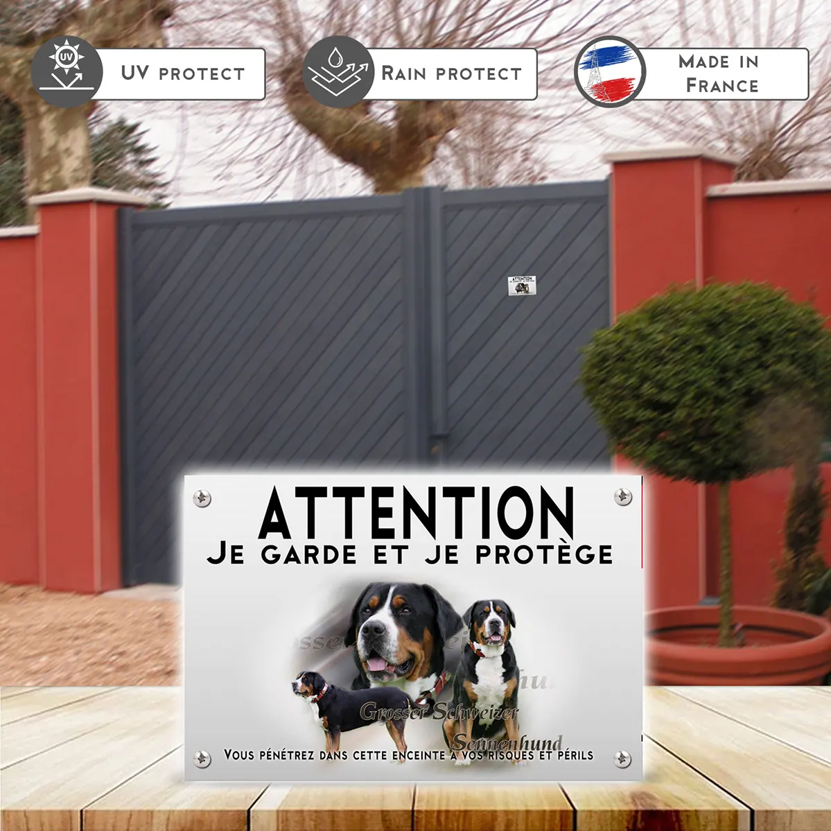 Plaques Collage de Grosser Schweizer Sennenhund sur fond vert