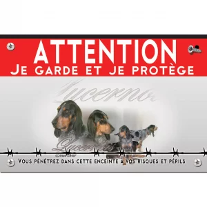 Signalisation personnalisee Portrait de chiens Lucernois Courant avec robe tricolore