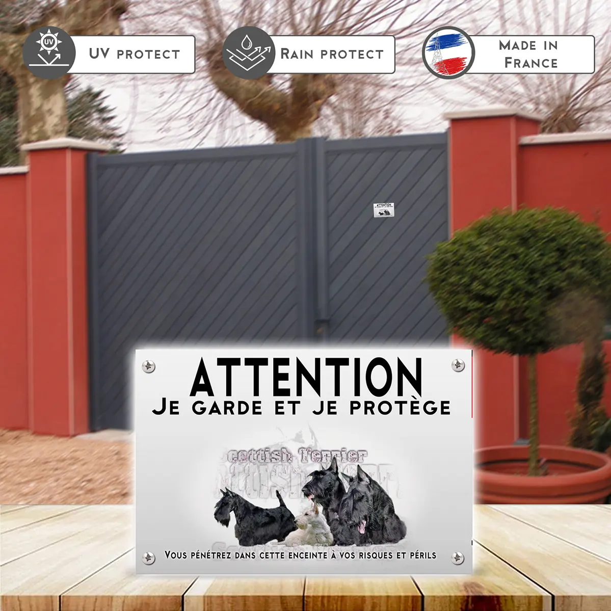 Plaques Illustration de Scottish Terriers avec texte