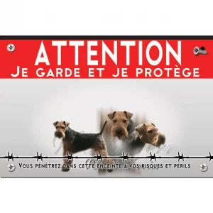 Signalisation personnalisee Welsh Terrier avec poses variées en tête et entier.