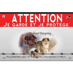 Signalisation personnalisee Trois chiens Shetland Sheepdog