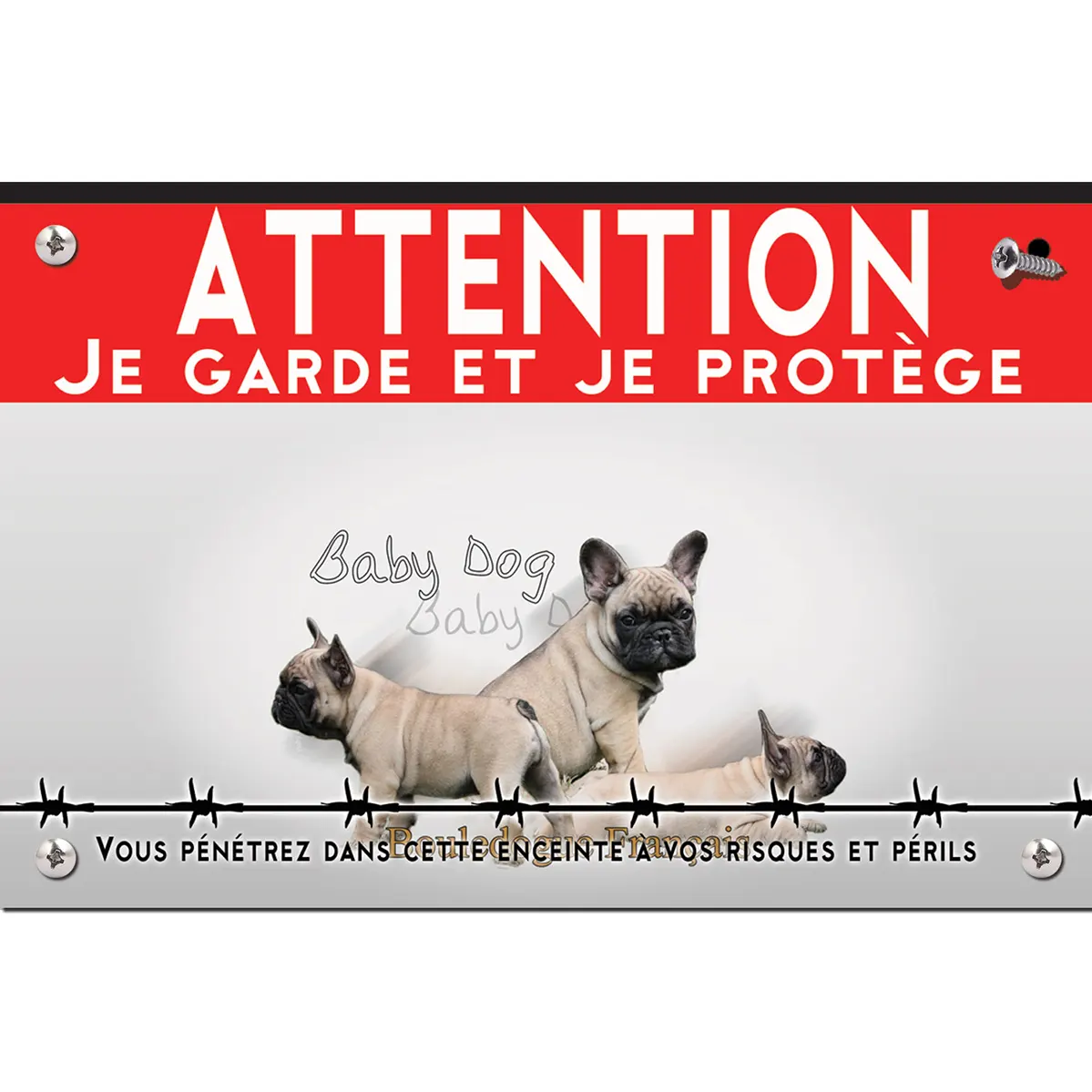 Signalisation personnalisee Image de plusieurs bouledogues français mignons