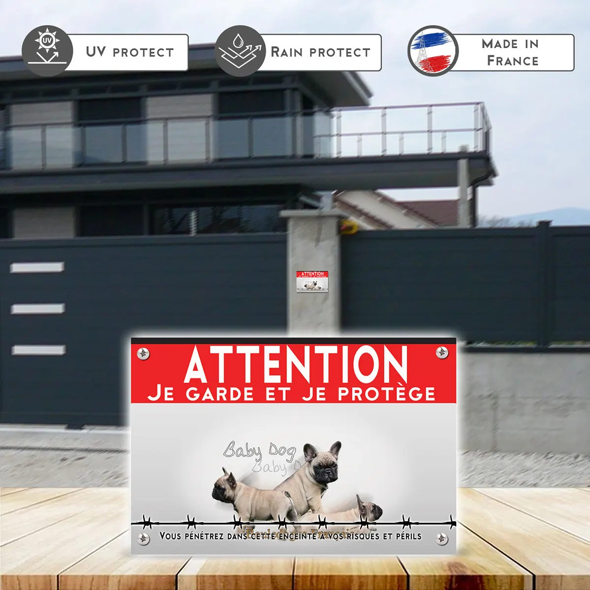 Grande pancarte Image de plusieurs bouledogues français mignons