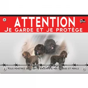 Signalisation personnalisee Chien Barbet avec un pelage frisé et varié.