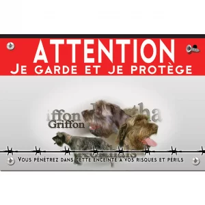 Signalisation personnalisee Trois portraits de Griffon Korthals