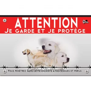 Signalisation personnalisee Trois Golden Retrievers
