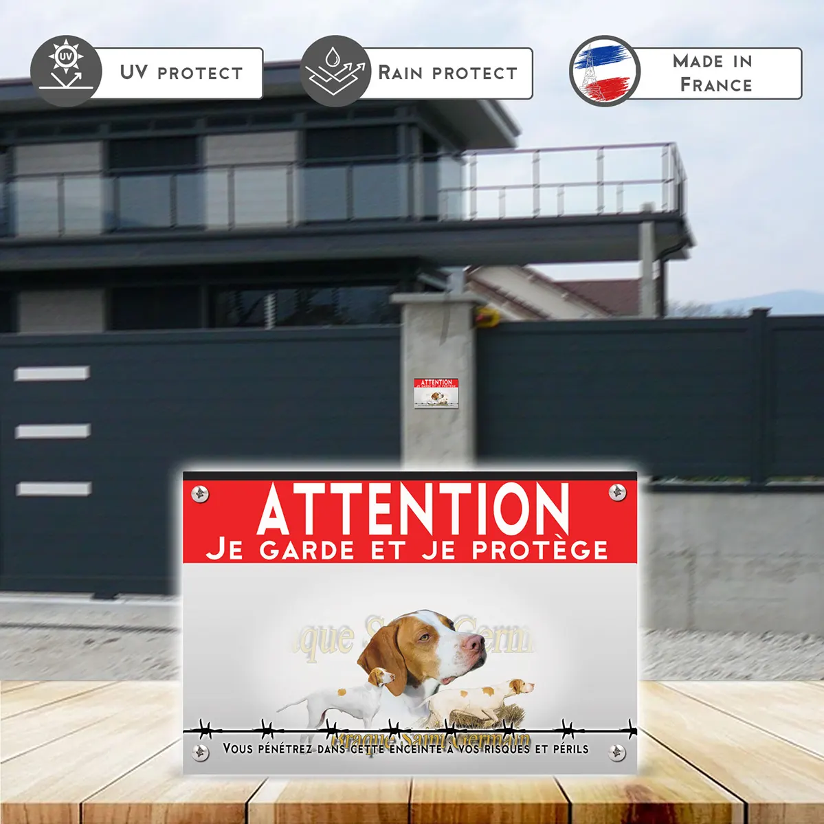 Grande pancarte Braque Saint Germain en pleine nature