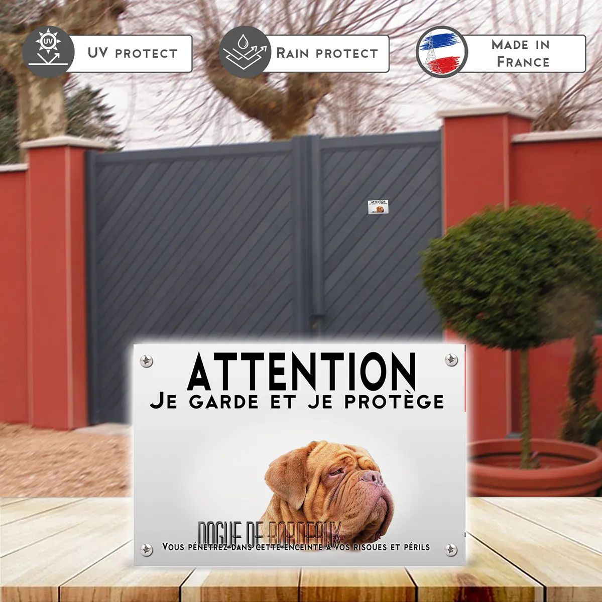 Plaques Dogue de Bordeaux avec des traits caractéristiques