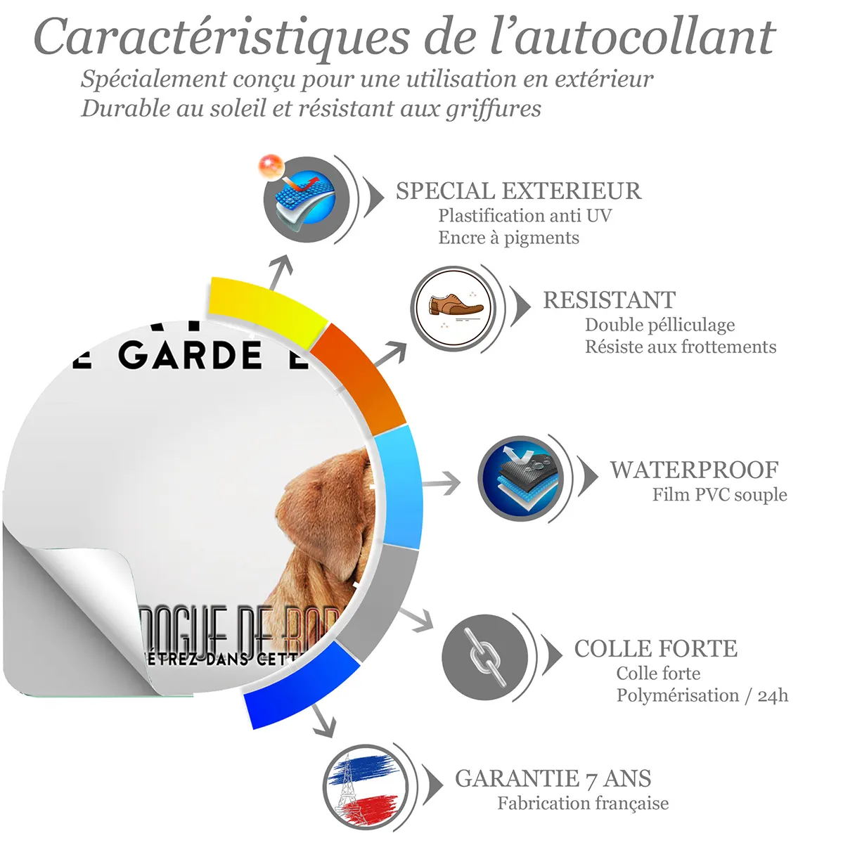 Sticker Dogue de Bordeaux avec des traits caractéristiques