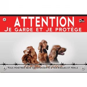 Signalisation personnalisee Trois Irish Setter sur fond noir