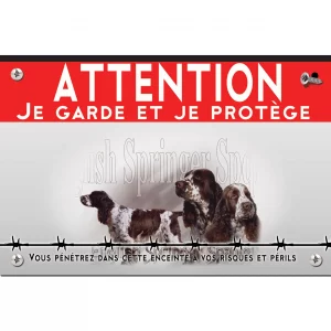 Signalisation personnalisee Trois English Springer Spaniels avec décor graphique
