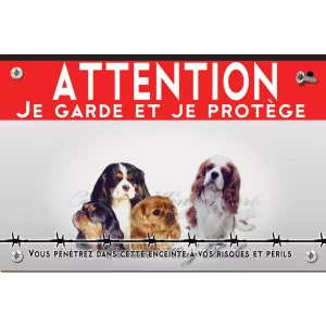 Signalisation personnalisee Quatre Cavalier King Charles en portrait