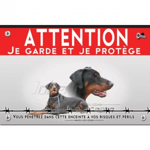 Signalisation personnalisee Deux Dobermans