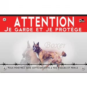 Signalisation personnalisee Deux Boxers en pose dynamique avec texte