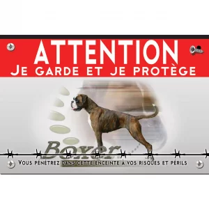 Signalisation personnalisee Boxer en profil avec texte 'Boxer' en bas