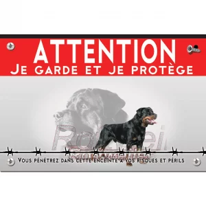 Signalisation personnalisee Illustration d'un Rottweiler avec visage et corps