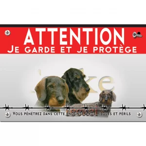 Signalisation personnalisee Visuel de Teckels avec têtes et un chien entier