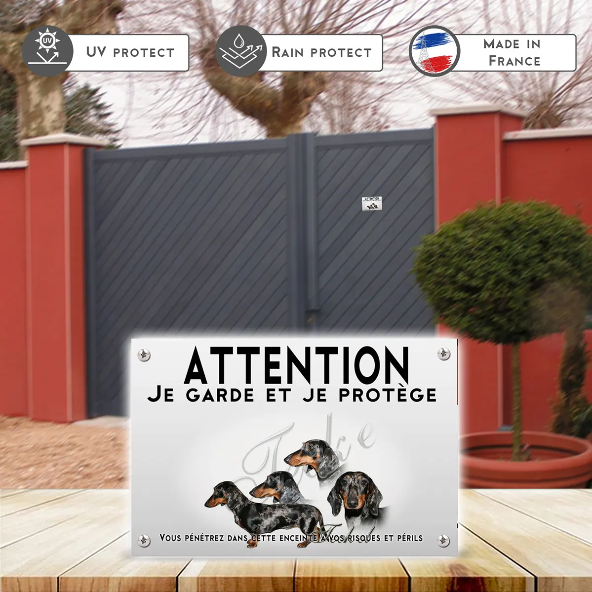 Plaques Collage de Teckels avec différentes expressions