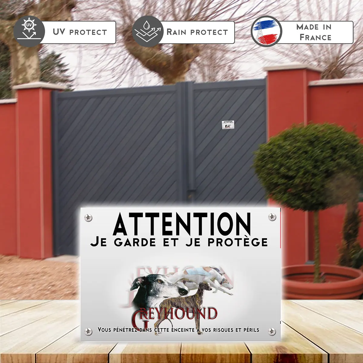 Plaques Montage graphique de Greyhounds en profil et entier