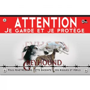 Signalisation personnalisee Montage graphique de Greyhounds en profil et entier