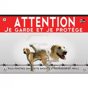 Signalisation personnalisee Deux English Foxhounds en pleine nature