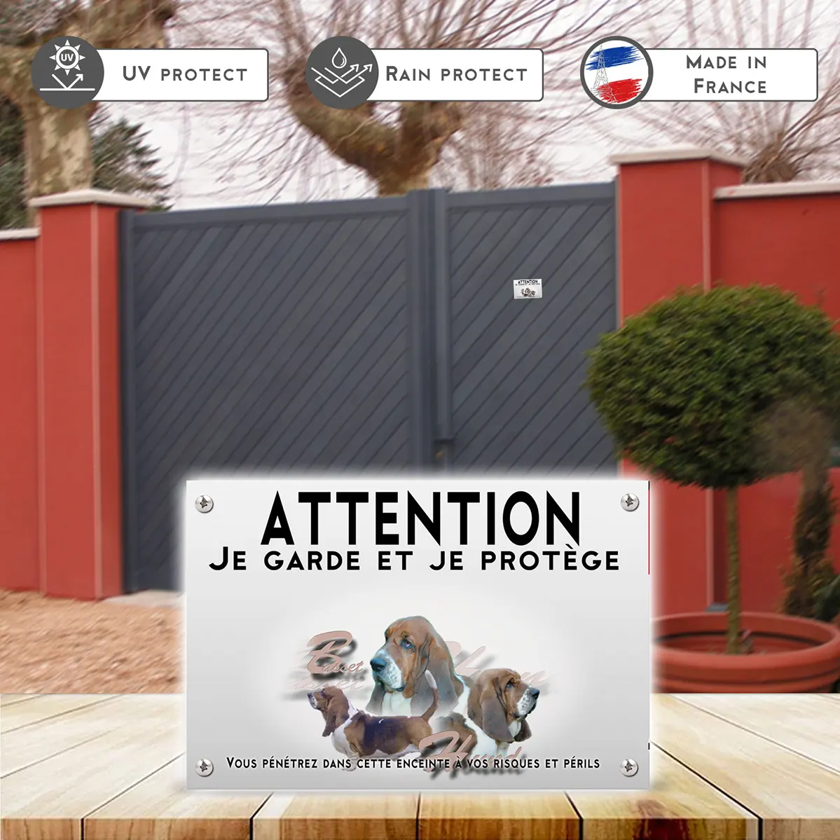 Plaques Visuel de Basset Hound avec trois chiens