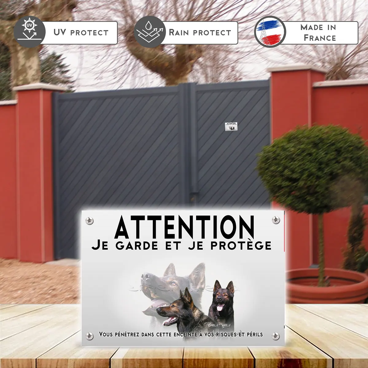 Plaques Illustration de 3 Bergers Allemands en détail