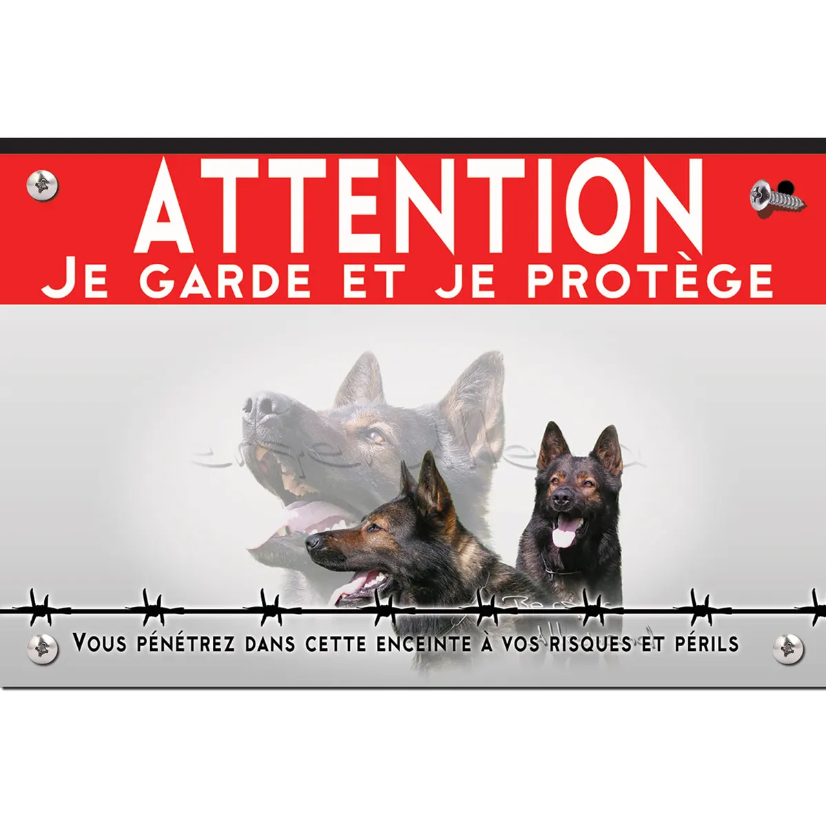 Signalisation personnalisee Illustration de 3 Bergers Allemands en détail