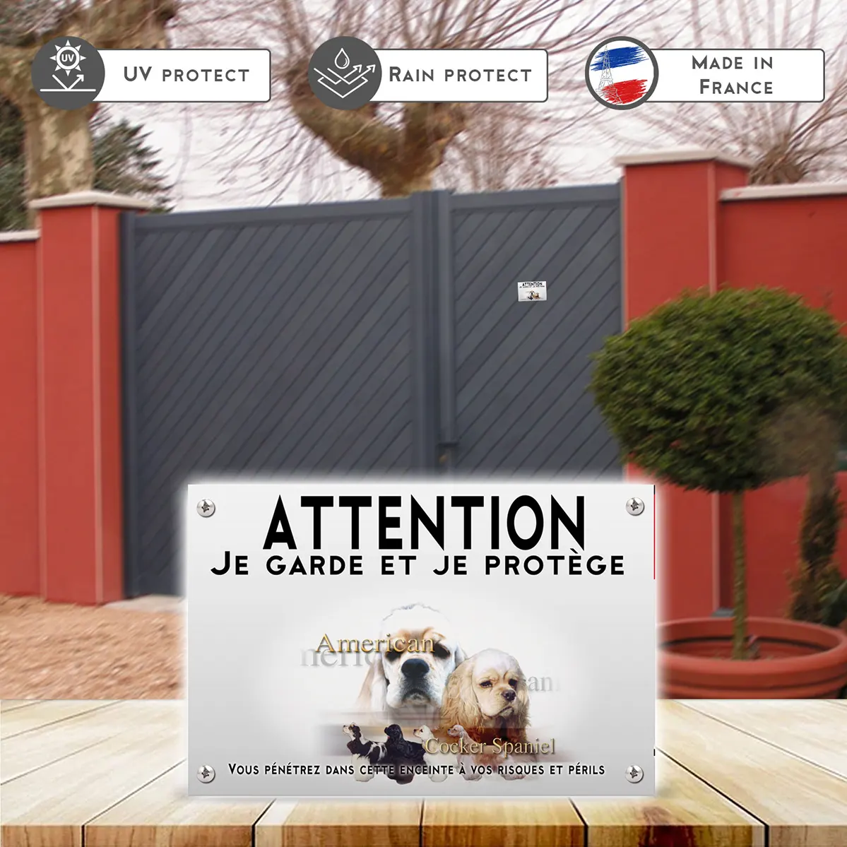 Plaques American Cocker Spaniel avec variations de robe