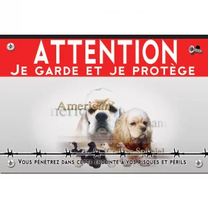 Signalisation personnalisee American Cocker Spaniel avec variations de robe