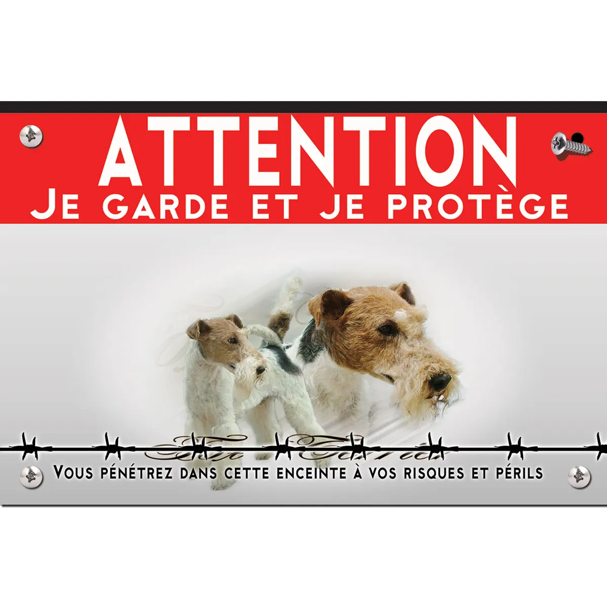 Signalisation personnalisee Deux Fox Terriers