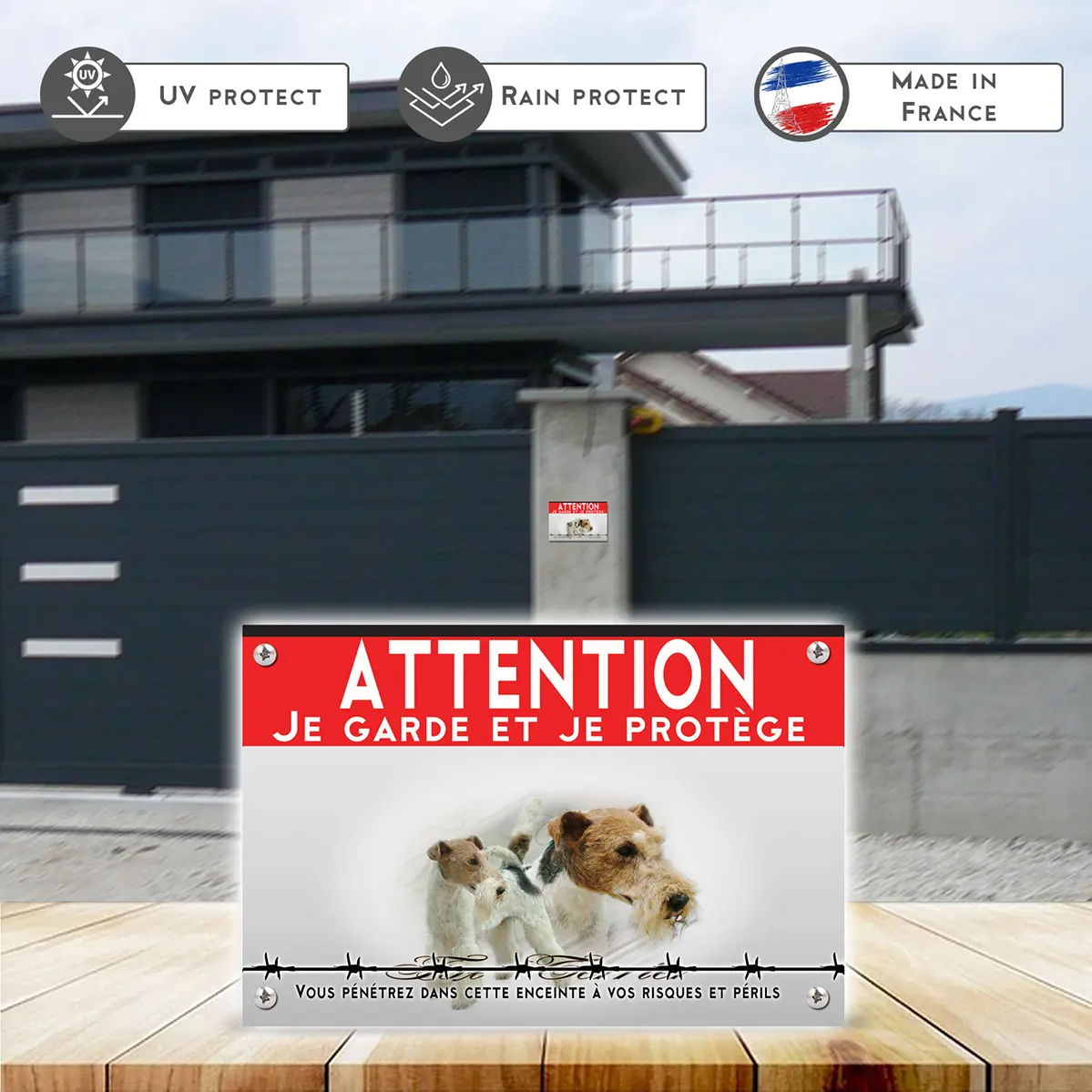 Grande pancarte Deux Fox Terriers