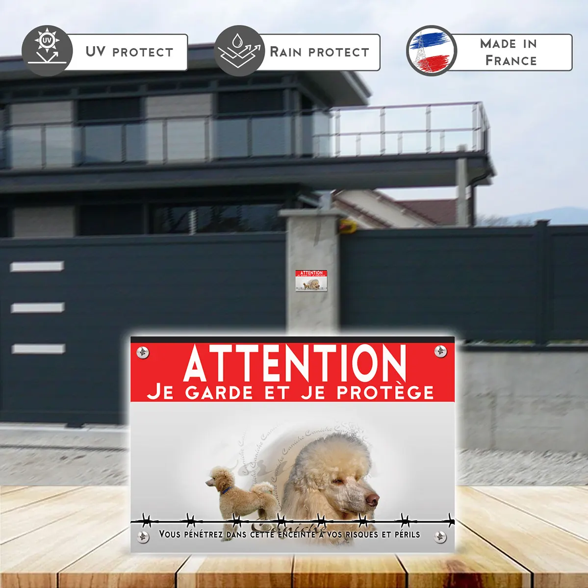 Grande pancarte Deux Caniches