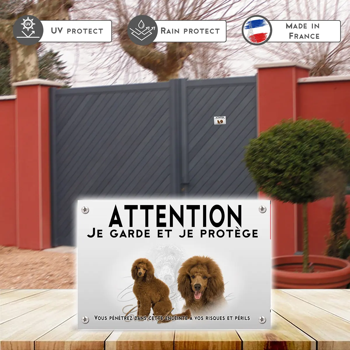 Plaques Deux caniches marron dans un design élégant