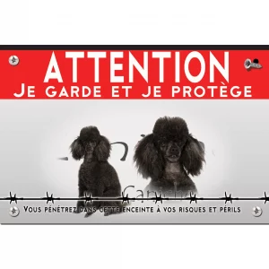 Signalisation personnalisee Deux Caniches en portrait