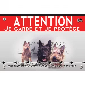 Signalisation personnalisee Trois Berger Picard montrant leurs expressions amicales