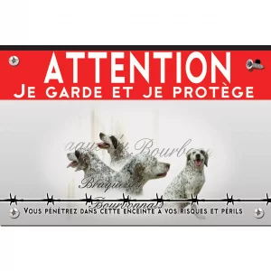 Signalisation personnalisee Braque du Bourbonnais avec un chien entier et têtes en profil