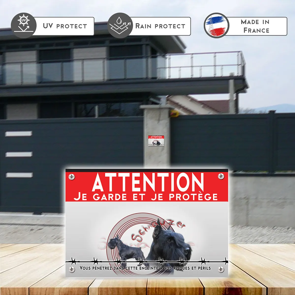 Grande pancarte Illustration de plusieurs Schnauzers sur fond transparent