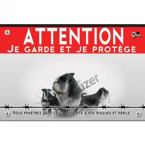 Signalisation personnalisee Trois Schnauzers en différentes positions