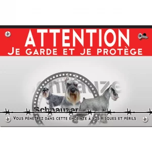 Signalisation personnalisee Trois Schnauzers en différents angles et poses