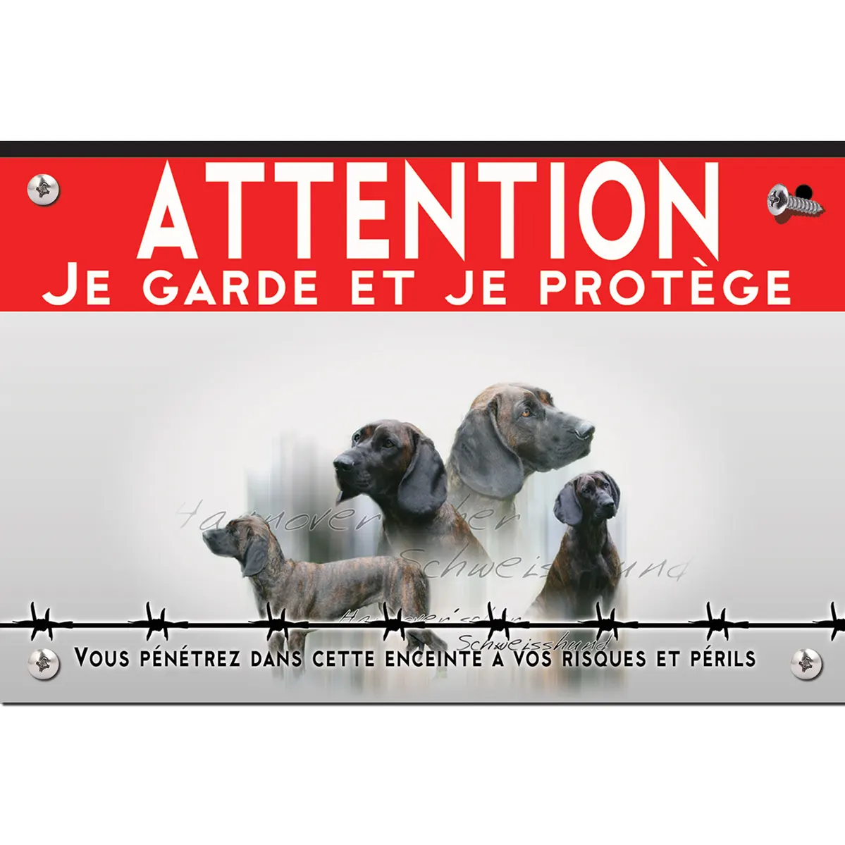 Signalisation personnalisee Collage de Hannoverscher Schweisshund avec plusieurs chiens