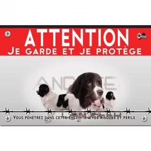 Signalisation personnalisee Deux chiens Landseer en pose