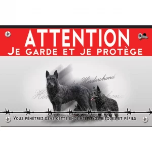 Signalisation personnalisee Trois Hollandsche Herdershond sur fond artistique