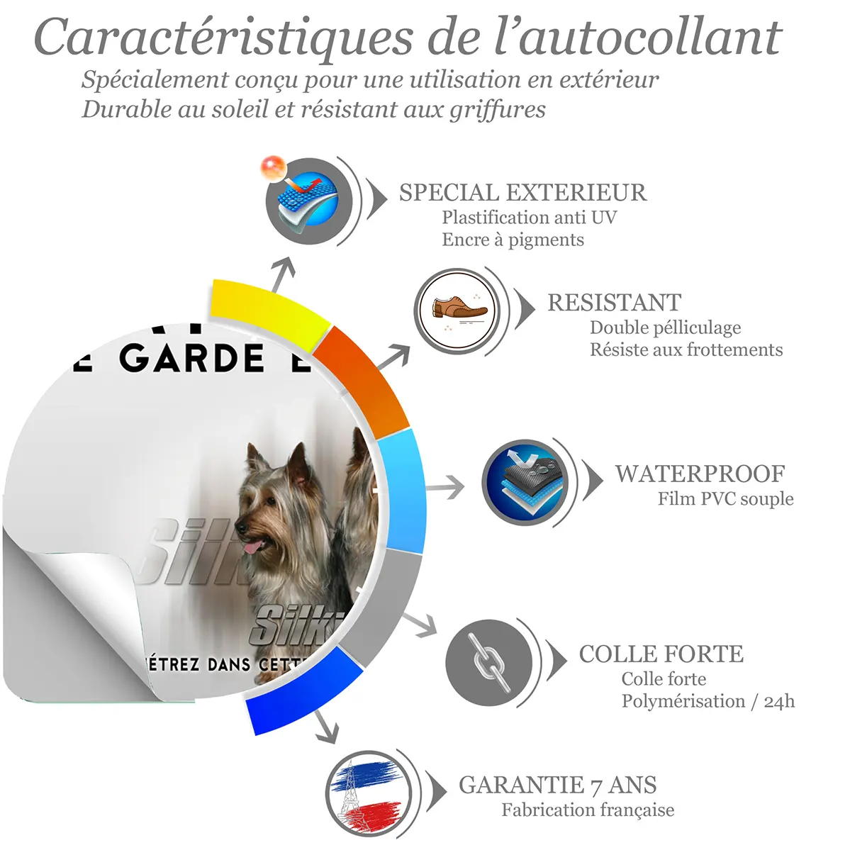 Sticker Trois Silky Terriers avec des sourires joyeux