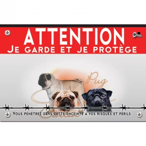 Signalisation personnalisee Trois chiens Pug