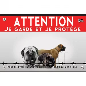 Signalisation personnalisee Image de deux Mastiffs avec du texte